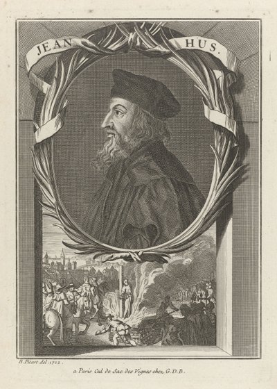 Portrét Jana Husa, cca 1720 od Bernard Picart