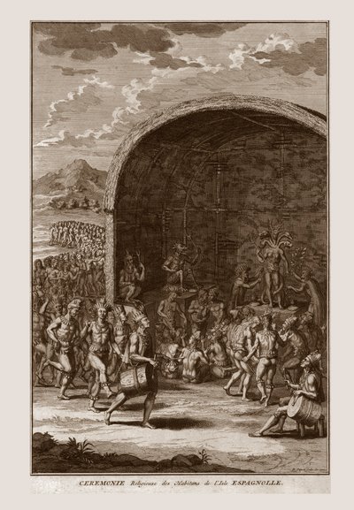 Náboženský obřad obyvatel ostrova Hispaniola, c1721. od Bernard Picart