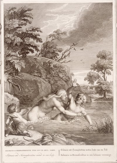 Salmacis a Hemaphroditus spojeni v jednom těle, 1731 od Bernard Picart
