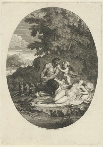 Satyr pronásleduje spící Venuši od Bernard Picart
