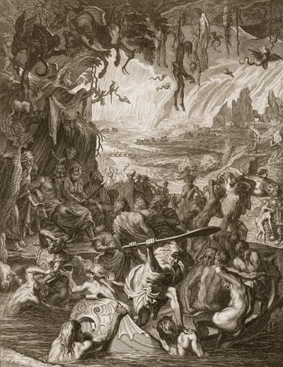 Scéna pekla, 1731 od Bernard Picart