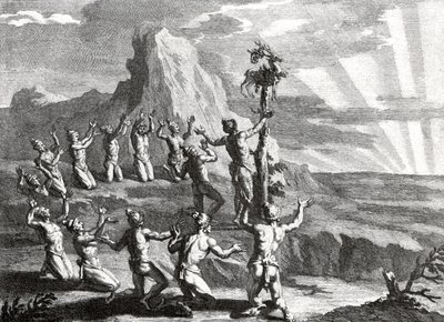 Uctívání slunce původními indiány Severní Ameriky od Bernard Picart