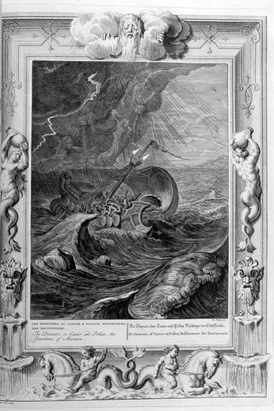 Dioscuri Castor a Pollux chrání loď, 1733 od Bernard Picart