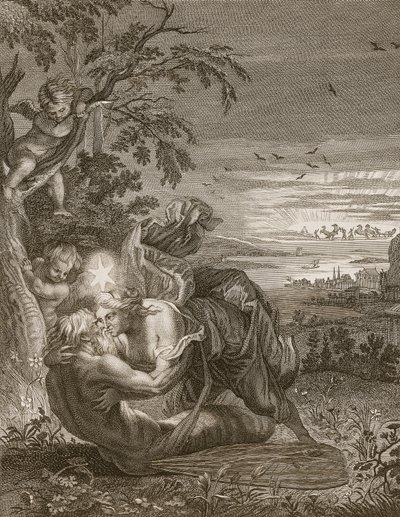 Tithonus, manžel Aurory, proměněný v kobylku, 1731 od Bernard Picart