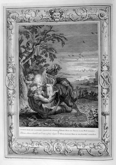 Tithonus, manžel Aurory, proměněný v kobylku, 1733 od Bernard Picart