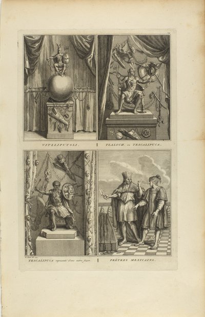 Vitzliputsli/Tlalock nebo Tescalipuca/Tescalinpuca/Mexican priests od Bernard Picart