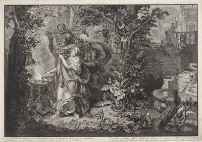 Bohyně pomsty povzbudí Althaeu, aby spálila Meleagerův protokol Historie Meleager (název série) od Bernard Picart