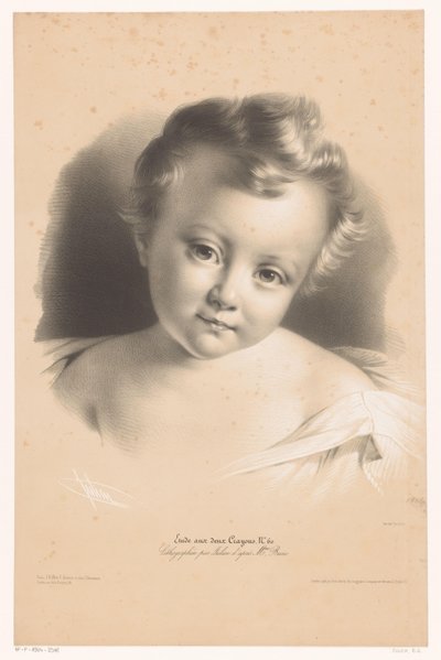 Portrét batolete Studie ve dvou typech křídy (název série) Etude aux deux Crayons (název série na objektu) od Bernard Romain Julien