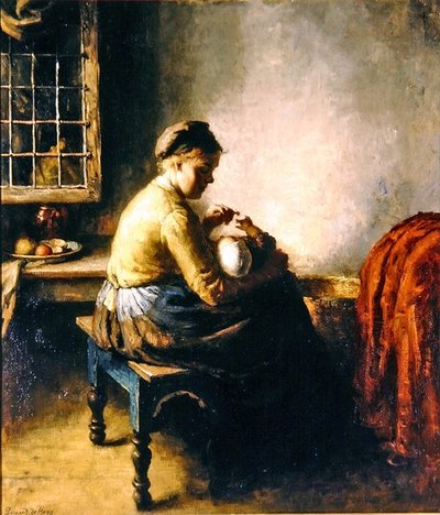 Matka kojící své dítě (olej na plátně) od Bernard de Hoog