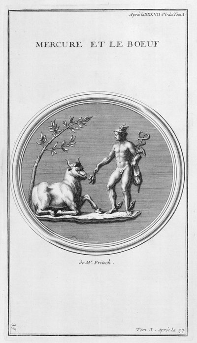 Merkur a vůl, 1757 od Bernard de Montfaucon