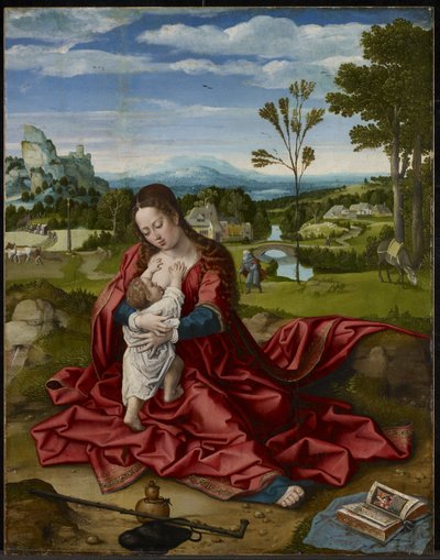 Odpočinek na letu do Egypta, cca 1518 (olej a gesso na panelu) od Bernard van Orley