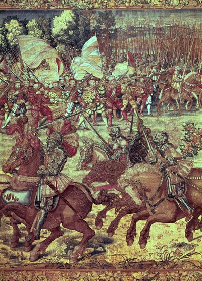 Bitva u Pavie, 24. února 1525 detail tapisérie z roku 156716 od Bernard van Orley