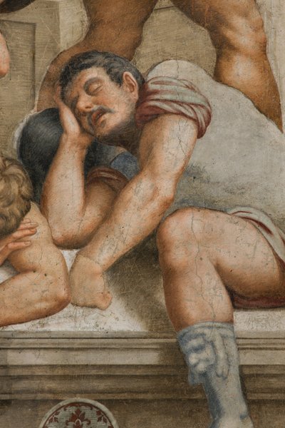 Counterfaccata, Bernardino Gatti, Vzkříšení 1529, Detail od Bernardino Gatti