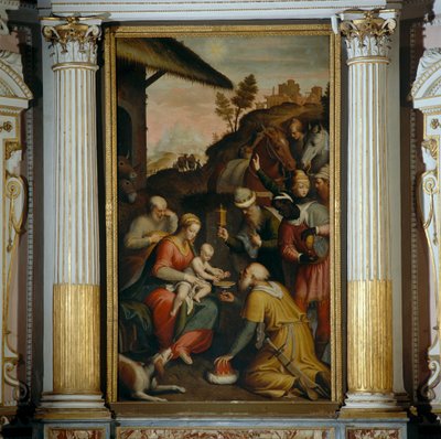 Klanění tří králů od Bernardino Campi