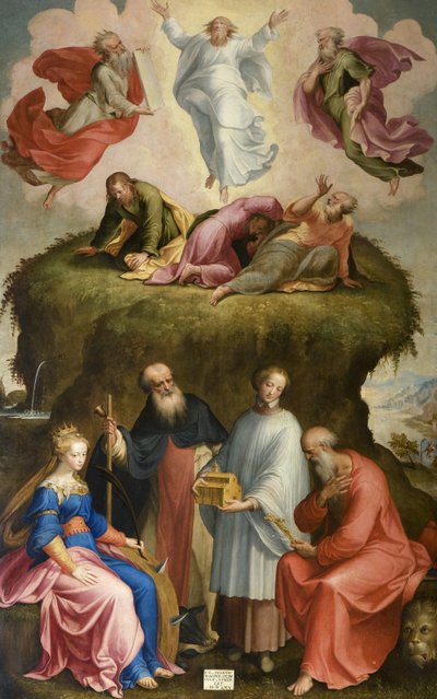 Proměnění a svatí, 1565 od Bernardino Campi