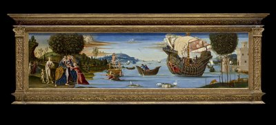 Milovaný Enalu obětovaný Poseidonovi a ušetřený, kolem roku 1512 (tempera, olej a plátkové zlato na dřevě) od Bernardino Fungai