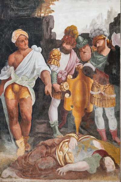 Detail Umučení svaté Kateřiny (freska) od Bernardino Lanino