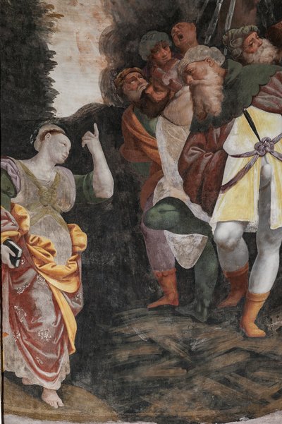 Detail Umučení svaté Kateřiny (freska) od Bernardino Lanino