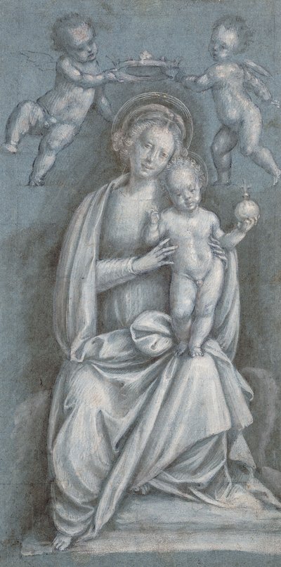 Madona s dítětem korunovaná dvěma anděly, od Bernardino Lanino