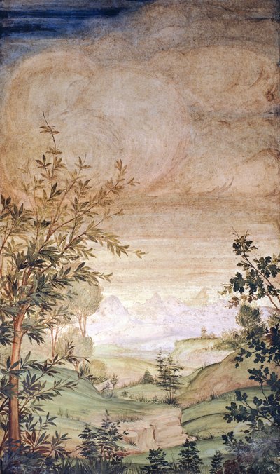 Itálie, Milán, Kostel San Maurizio, Krajina od Bernardino Luini