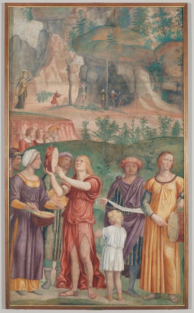 Triumfální píseň Židů, kolem roku 1514 (oddělená freska nesená na plátně) od Bernardino Luini