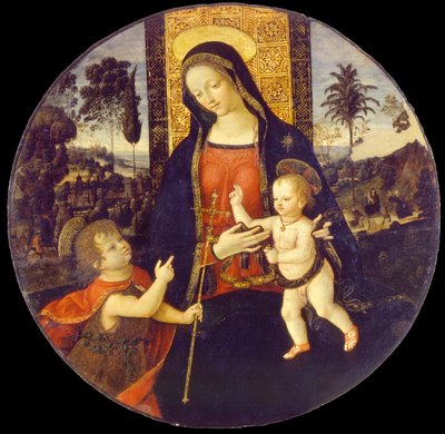 Panna a dítě s Janem Křtitelem jako chlapec, 1490-1500 od Bernardino Pinturicchio