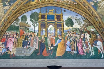 Disputace svaté Kateřiny, Hall of the Saints, apartmány Borgia (freska) od Bernardino di Betto (& studio) Pinturicchio