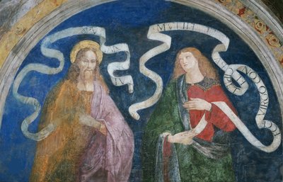 Apoštol Andrew a prorok Izajáš - Apoštol Ondřej a prorok Izaiáš, Pinturicchio, Bernardino, Workshop of (1454-1513). Čerstvý od Bernardino di Betto (workshop of) Pinturicchio