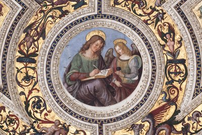 Svatý Matouš, detail Čtyř evangelistů (freska od Bernardino di Betto Pinturicchio