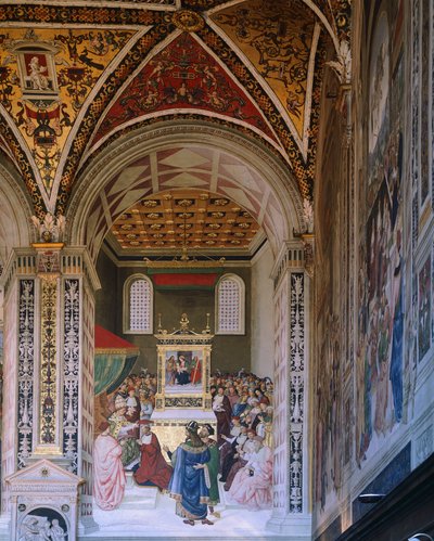 Příběhy Pia II.: Piccolomini zvolen kardinálem Bernardino Pinturicchio (kolem 1452-1513), Piccolomini Library, katedrála Siena od Bernardino di Betto Pinturicchio