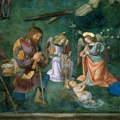 Ježíšek, detail Narození Páně od Bernardino di Betto Pinturicchio