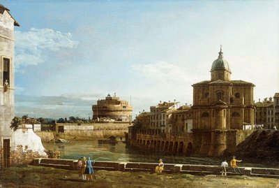 Pohled na Řím podél Tibery s kostelem San Giovanni dei Fiorentini za ním, od Bernardo Bellotto