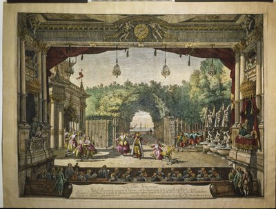 Balet Le Turc Généreux ve vídeňském Burgtheatru, 1758 od Bernardo Bellotto