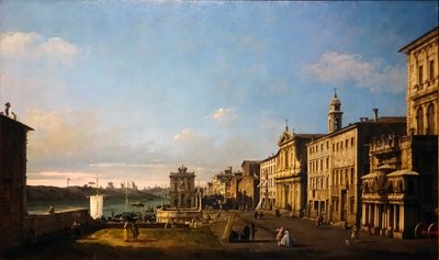 Bernardo Bellotto - Ansicht der Via di Ripetta in Rom, 1742-1744 od Bernardo Bellotto