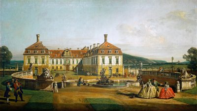 Císařský palác potěšení Schloßhof, strana nádvoří od Bernardo Bellotto