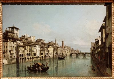 Arno ve Florencii s Ponte Santa Trinità od Bernardo Bellotto