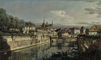 Německy: Dresden, am Zwinger Pohled na příkop Zwingeru od Bernardo Bellotto