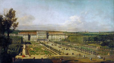 Zámek Schönbrunn při pohledu ze zahrad, mezi 1758 a 1761 od Bernardo Bellotto