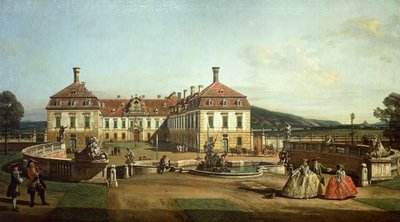 Schlosshofin keisarillinen linna puutarhan puolelta od Bernardo Bellotto