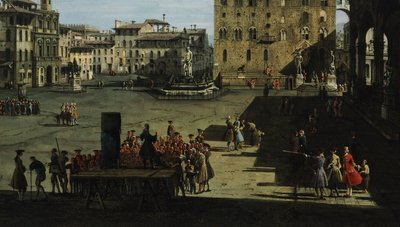 Piazza della Signoria ve Florencii od Bernardo Bellotto