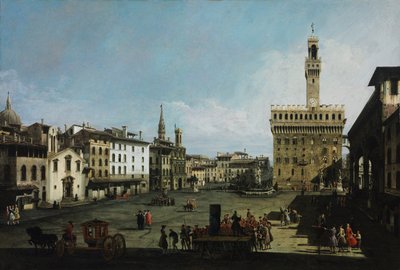 Piazza della Signoria ve Florencii, 1742 od Bernardo Bellotto