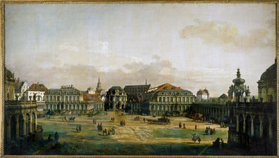 Zwingerhof v Drážďanech, Německo (olej na plátně) od Bernardo Bellotto