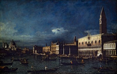 Dva benátské pohledy, Canal Grande a Molo při pohledu na západ (na plátně) od Bernardo Bellotto