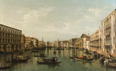 Pohled na Canal Grande s paláci Palazzi Foscari a Moro Lin od Bernardo Bellotto