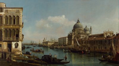 Pohled na Velký kanál: Santa Maria della Salute a Dogana z Campo Santa Maria Zobenigo, asi 1743 (olej na plátně). od Bernardo Bellotto