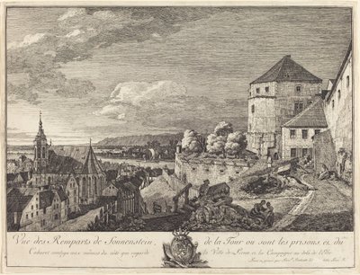 Pohled na hradby Sonnenstein od Bernardo Bellotto