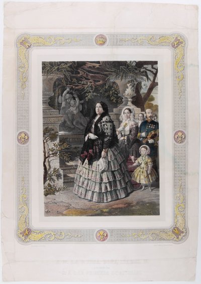 JEHO VELIČENSTVO KRÁLOVNA ISABEL II. a její srpnová dcera JEJÍ NEJVYŠŠÍ VÝŠKOU PRINCEZNOU AS od Bernardo Blanco y Pérez