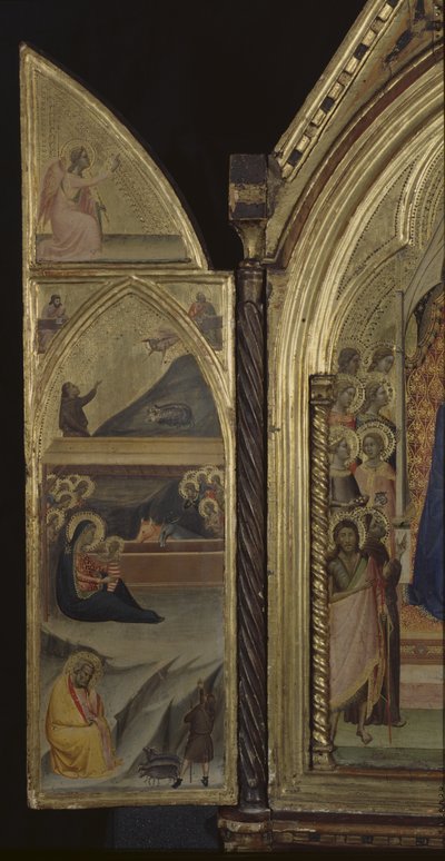 Narození Páně (levý panel) (recto) od Bernardo Daddi