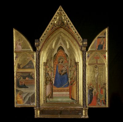 Panna a dítě na trůnu se svatými (střední panel) (recto) od Bernardo Daddi