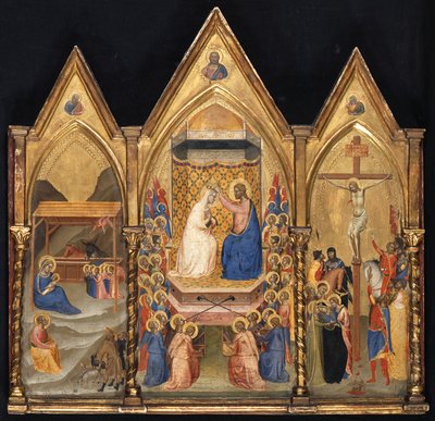 Triptychon (Geburt Christi; Marienkrönung; Kreuzigung) od Bernardo Daddi